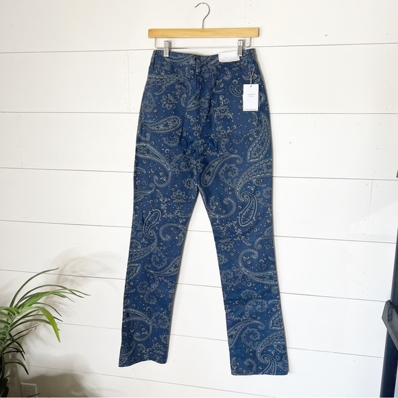 WEWOREWHAT - The Icon Jean Blue Paisley Print Straight Leg - Picture 4 of 7